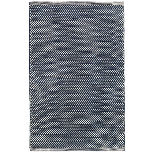 Herringbone Indigo & White Rug Indoor/Outdoor Performance