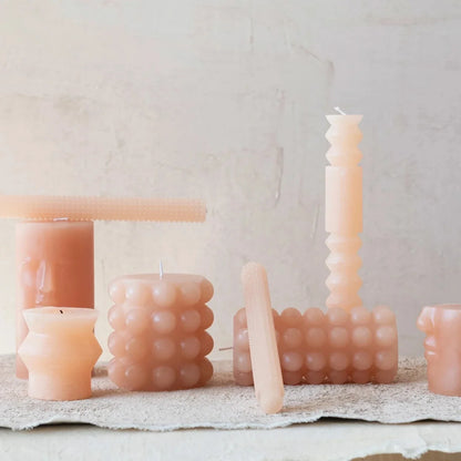 Hobnail Taper Candles, Unscented, Set of 2