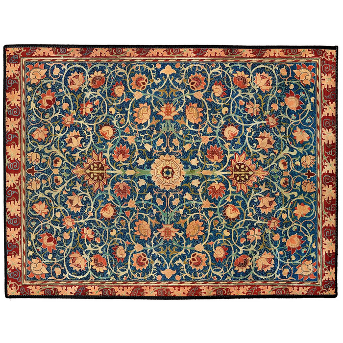 Holland Park Indoor/Outdoor Floor Mat William Morris Blue Golden Red