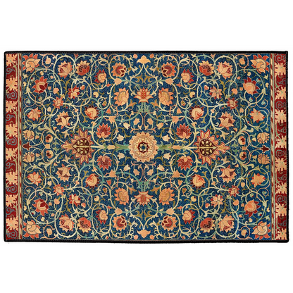 Holland Park Indoor/Outdoor Floor Mat William Morris Blue Golden Red