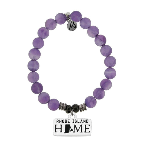 Home Collection- Amethyst Stone Bracelet with Rhode Island Sterling Silver Charm T. Jazelle
