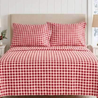 Home For Christmas Sheet Set - Red Gingham