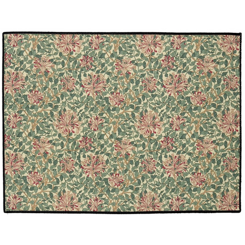Honeysuckle Indoor/Outdoor Floor Mat William Morris Green Pink
