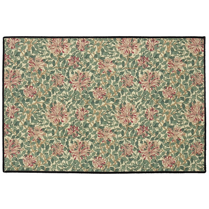 Honeysuckle Indoor/Outdoor Floor Mat William Morris Green Pink