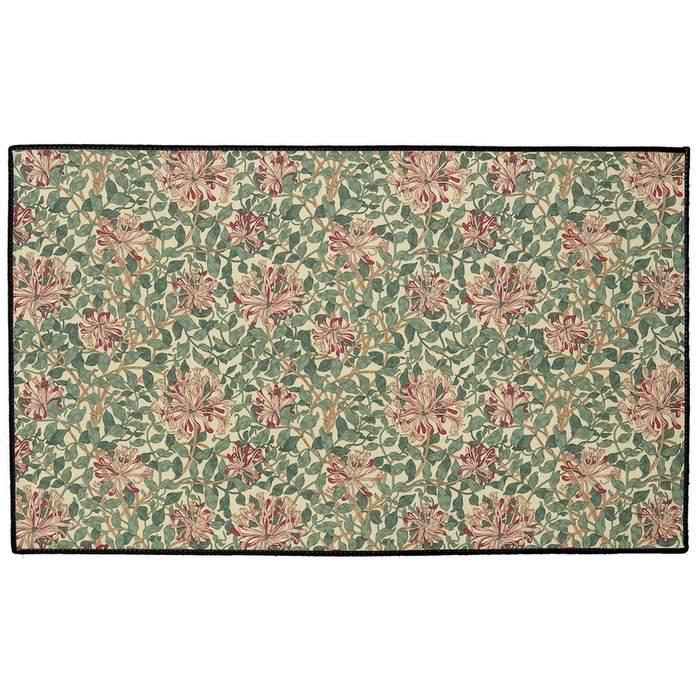 Honeysuckle Indoor/Outdoor Floor Mat William Morris Green Pink