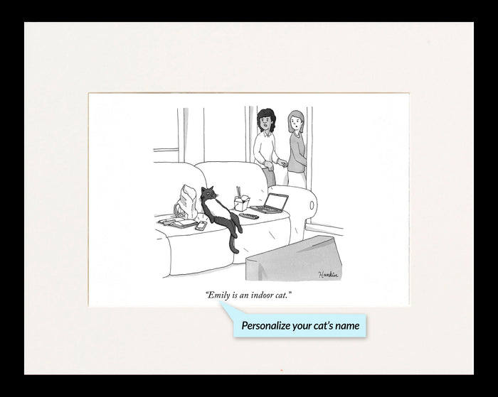 Indoor Cat Personalized Cartoon