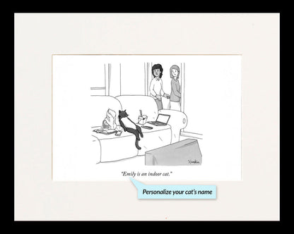 Indoor Cat Personalized Cartoon