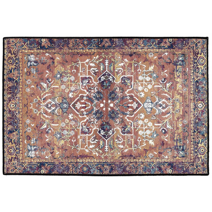 Isfahan Persian Indoor/Outdoor Floor Mat Antique Bronze Plum Spice