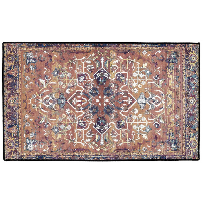 Isfahan Persian Indoor/Outdoor Floor Mat Antique Bronze Plum Spice