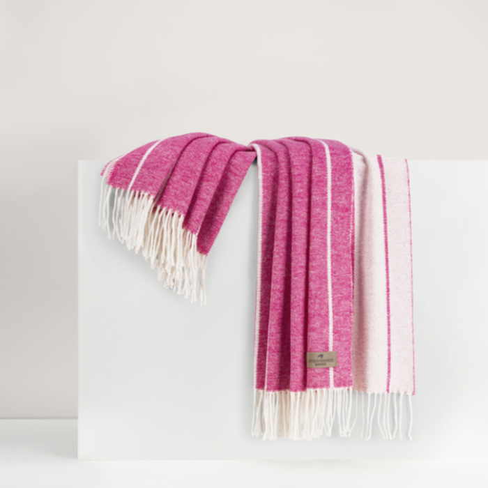 Italian Fiji Stripe Throw Blanket - Wild Orchid
