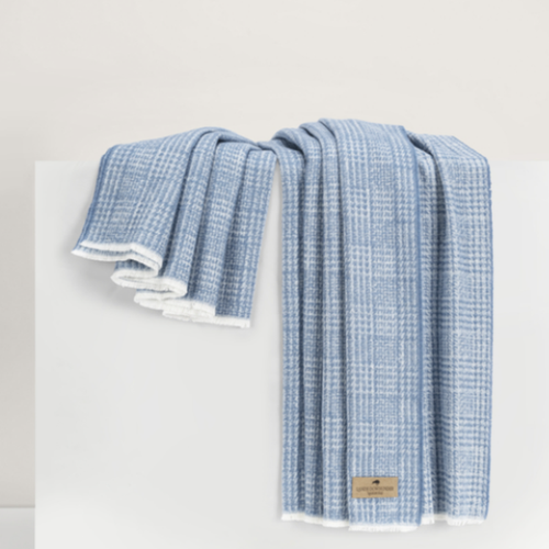 Italian Sutton Plaid Throw Blanket - Chambray