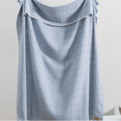 Italian Sutton Plaid Throw Blanket - Chambray