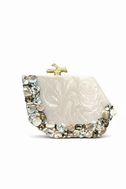 Ivory Aura Resin Clutch