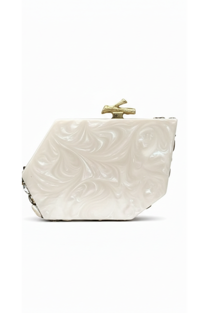 Ivory Aura Resin Clutch
