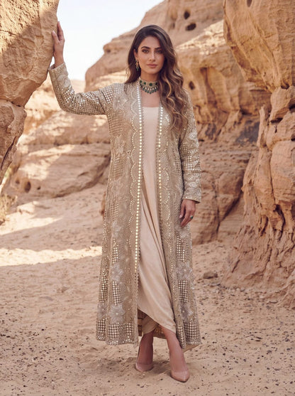 Ivory Embroidered Jacket Set