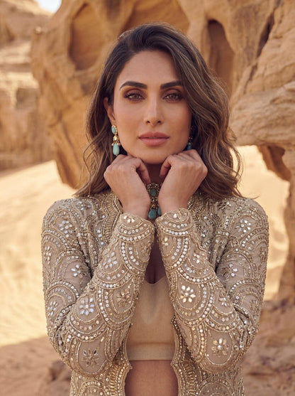 Designer Ivory Jacket Outfit