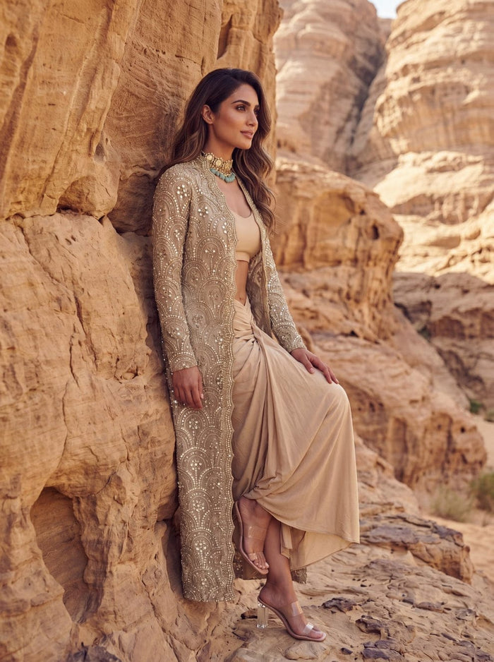 Designer Ivory Jacket Outfit