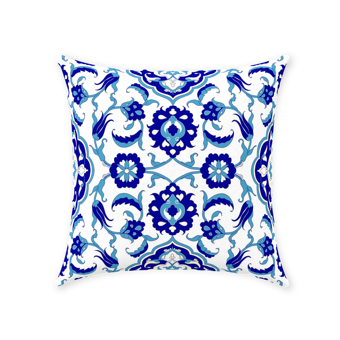 Jasmine Ottoman Cotton Pillows Aqua Blue