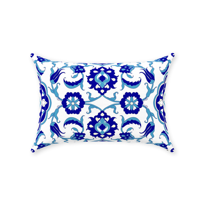 Jasmine Ottoman Cotton Pillows Aqua Blue