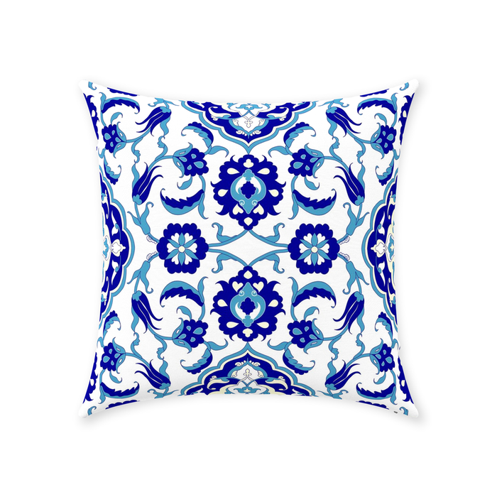 Jasmine Ottoman Cotton Pillows Aqua Blue