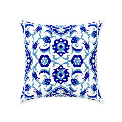 Jasmine Ottoman Cotton Pillows Aqua Blue