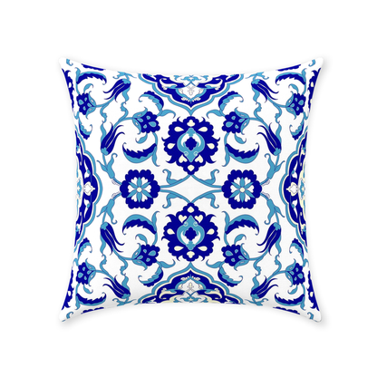 Jasmine Ottoman Cotton Pillows Aqua Blue