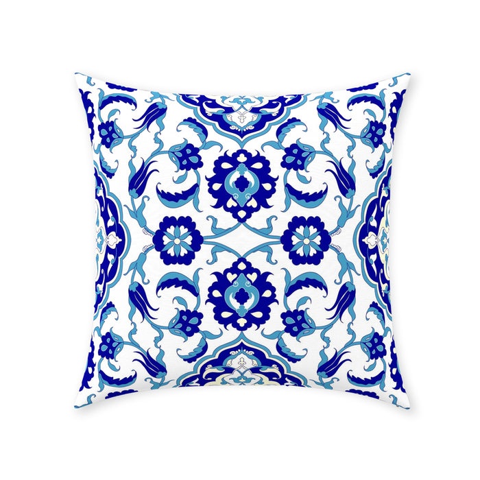 Jasmine Ottoman Cotton Pillows Aqua Blue