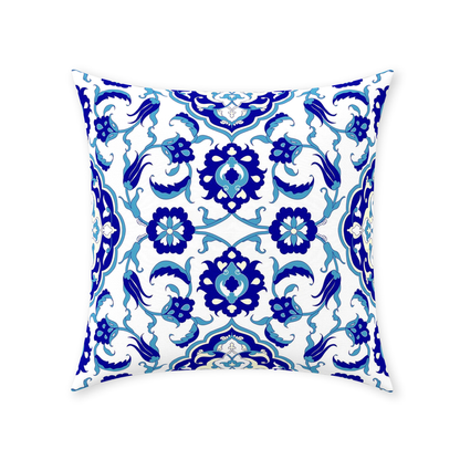 Jasmine Ottoman Cotton Pillows Aqua Blue
