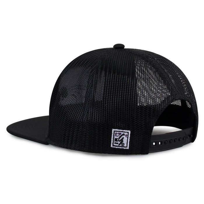 Kansas State University Class of '92 trucker hat, angled rear view showing mesh panels and snapback closure