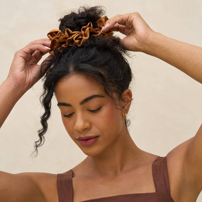 KITSCH - Camel Ruffle Scrunchie