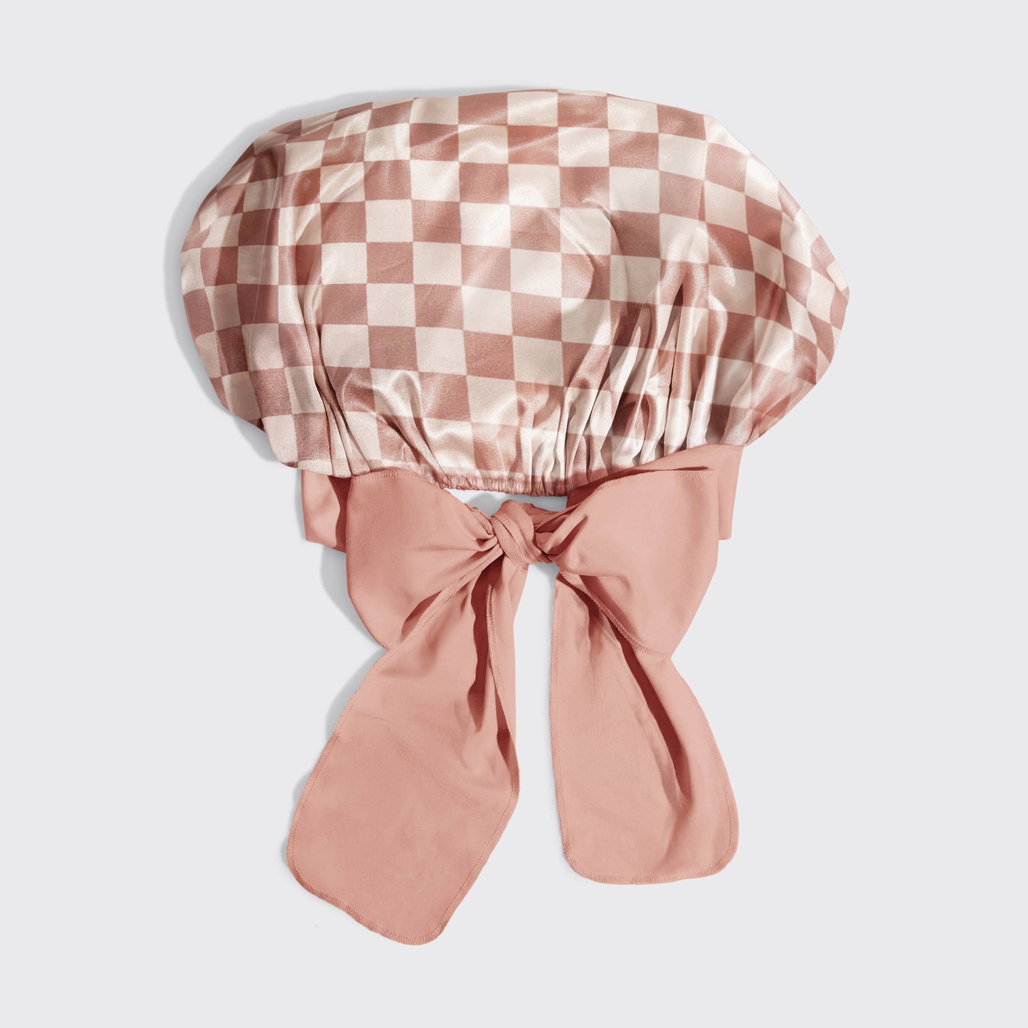 KITSCH - Oversized Satin Bonnet - Terracotta Checker
