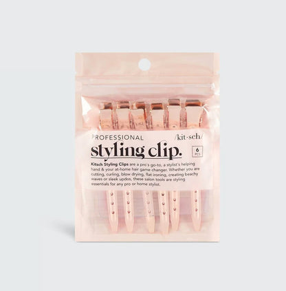 KITSCH - Styling Hair Clips 6pc - Rose Gold