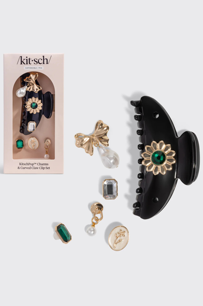 KITSCH - KitschPop™️ Curved Claw Clip 7pc Set Vintage - Black