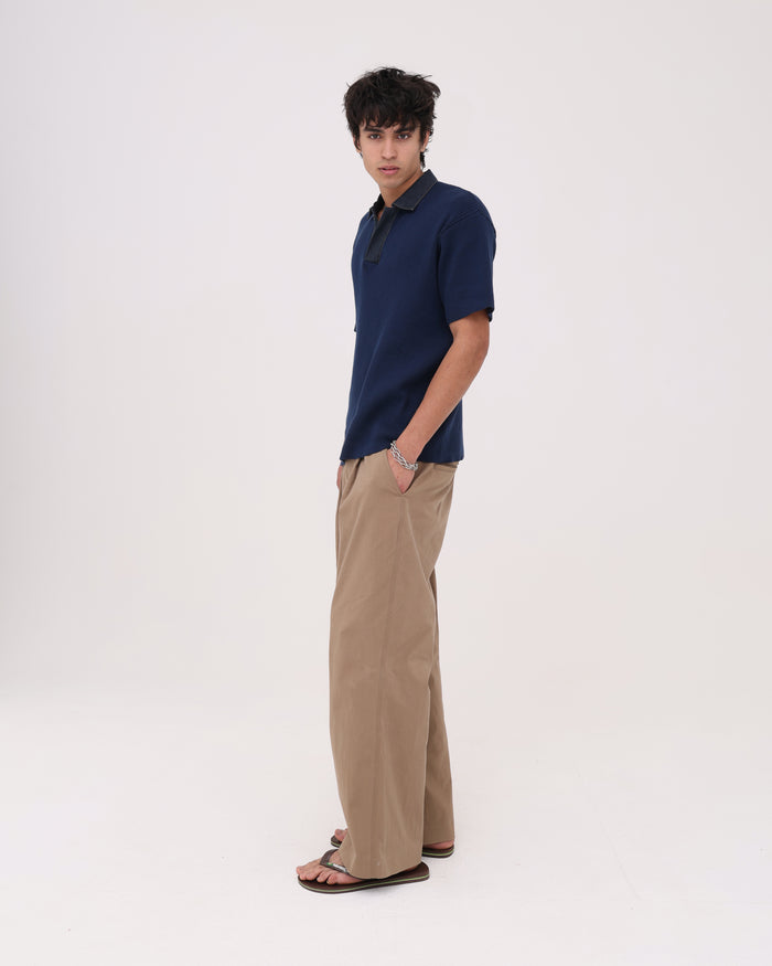 Knitted Polo - Navy