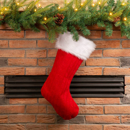 Knitted Stocking Faux Fur Cuff