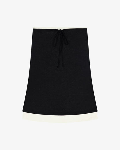 Layered Midi Skirt - Black / Cream