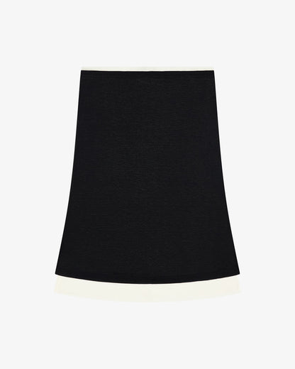 Layered Midi Skirt - Black / Cream