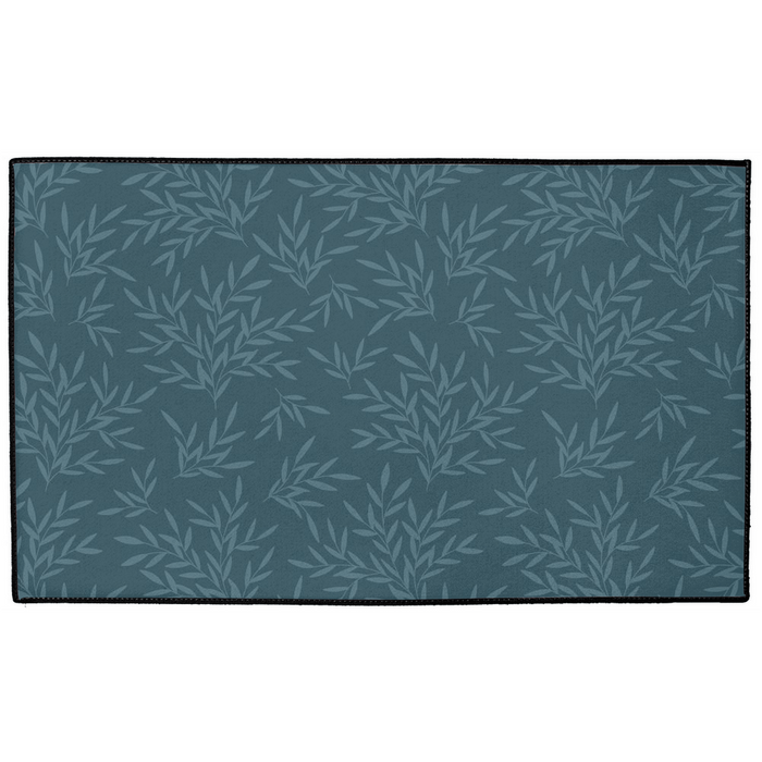 Leaf Indoor/Outdoor Floor Mat William Morris Navy Blue