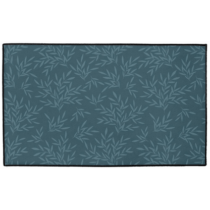 Leaf Indoor/Outdoor Floor Mat William Morris Navy Blue