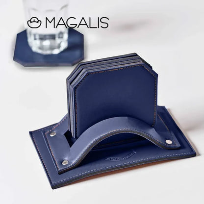 Leather Coasters - ( Set of 5 ) - Magalis Egypt