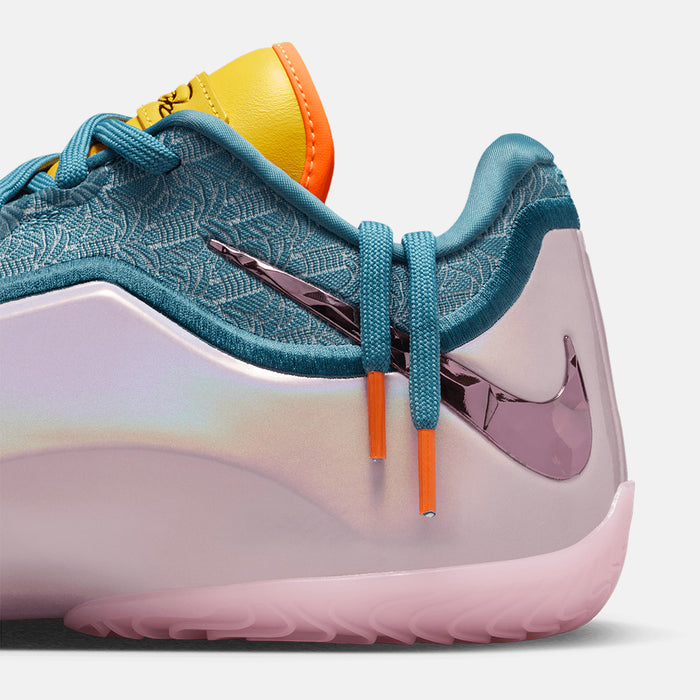 Up close, rear view of the LeBron XXIII "Miami Twice".