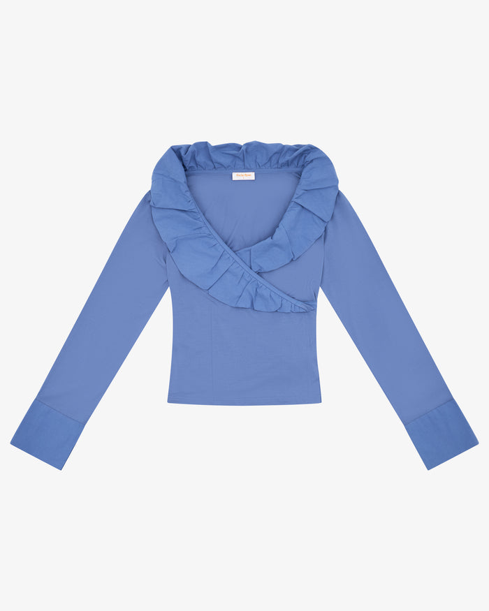 LS Frill Shirt - Midnight Blue