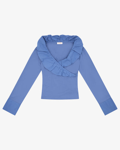 LS Frill Shirt - Midnight Blue