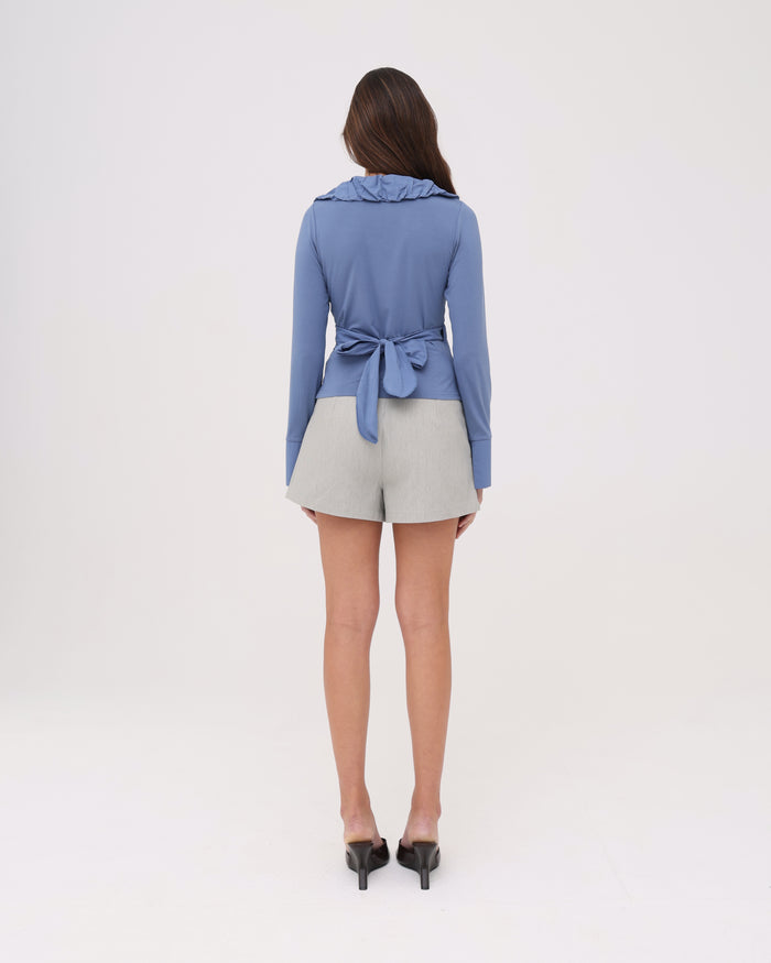 LS Frill Shirt - Midnight Blue