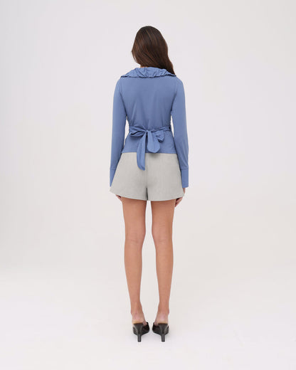 LS Frill Shirt - Midnight Blue