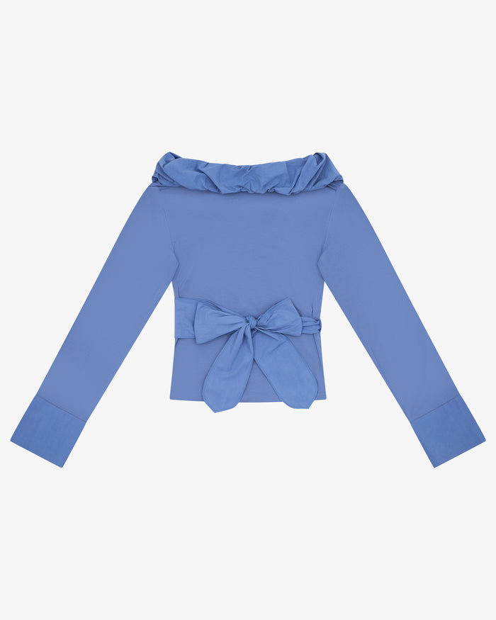 LS Frill Shirt - Midnight Blue