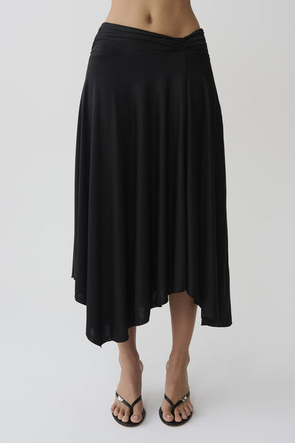 Luu Slinky Midi Skirt - Black