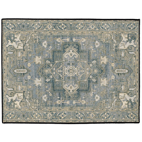 Mahsa Persian Indoor/Outdoor Floor Mat Antique Gray Cream