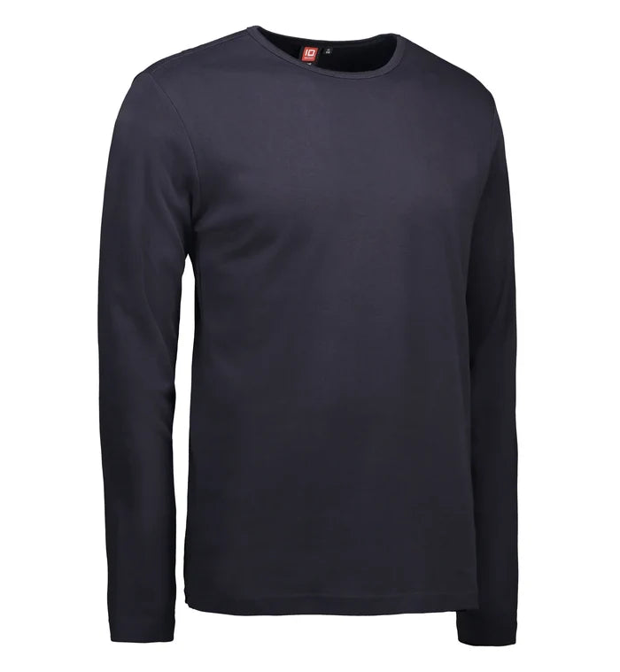 Marinblå långärmad t-shirt för herr