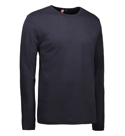 Marinblå långärmad t-shirt för herr